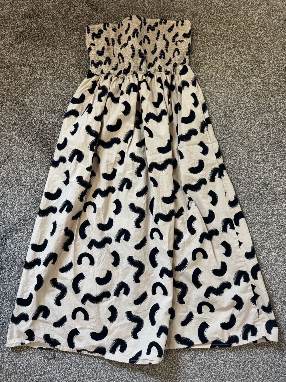 a new day Beige and Black Smocked Strapless Maxi - Picture 2 of 5